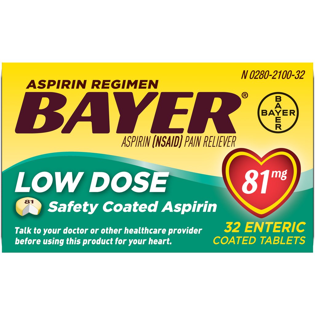 Bayer Aspirin 拜耳阿司匹林肠溶片低剂量32片*81mg