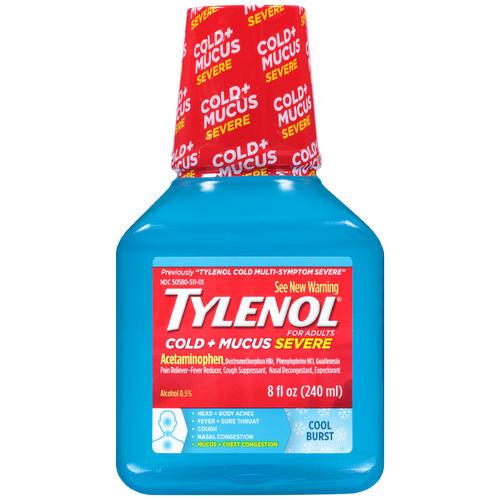 TYLENOL泰诺 重感冒退烧止痛药水清凉薄荷味8oz