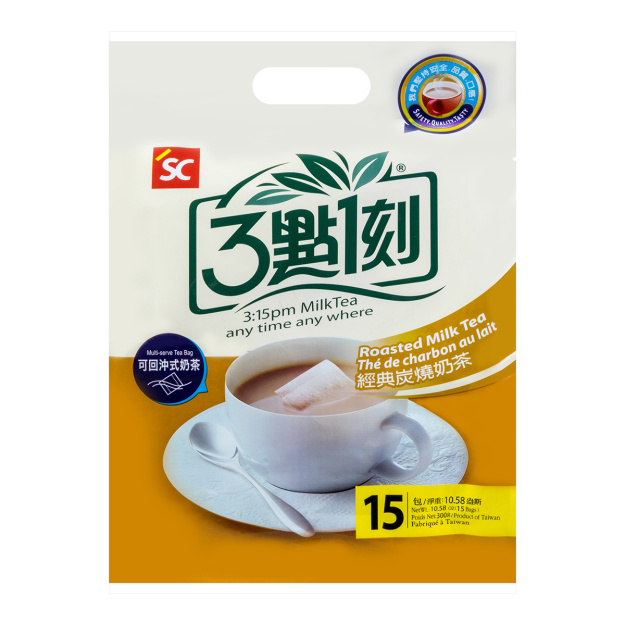 台湾三点一刻 可回冲式经典炭烧奶茶 15包入 300g