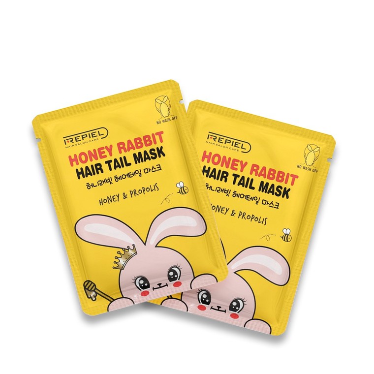 REPIEL HONEY RABBIT HAIR TAIL MASK, 莉碧儿兔耳朵蜂蜜发梢免洗发膜 修护干枯分叉, 4PCS