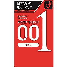 Okamoto Brand Zero One Condoms 0.01mm, 3pcs 冈本 0.01mm 避孕套