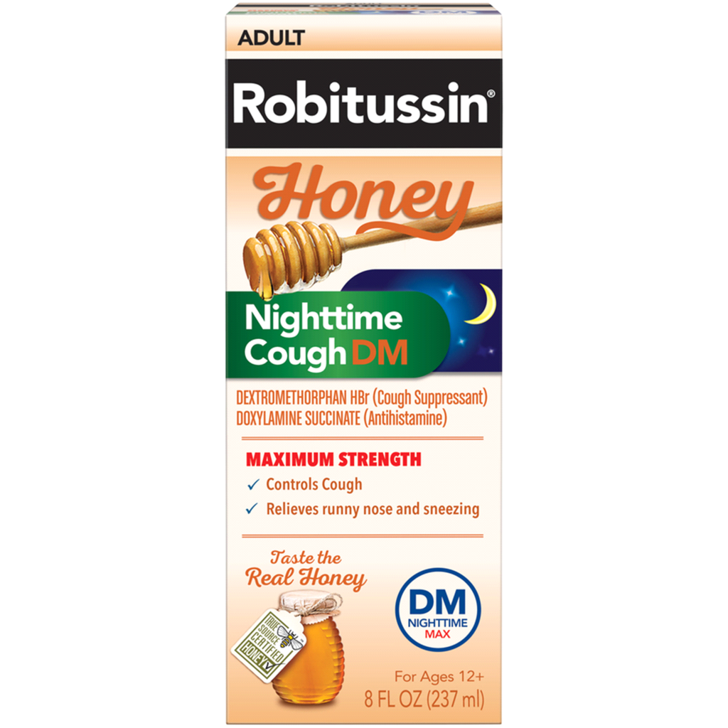 Adult Robitussin Honey Nighttime Cough DM 8 fl oz 蜂蜜夜间成人止咳药水8fl.oz