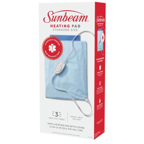 SunBeam Brand Moist/Dry Standard Size Light Blue Heating Pad (12×15 IN) 湿/乾加热垫, 浅蓝色, 标准尺寸: 30.5×38.1 cm