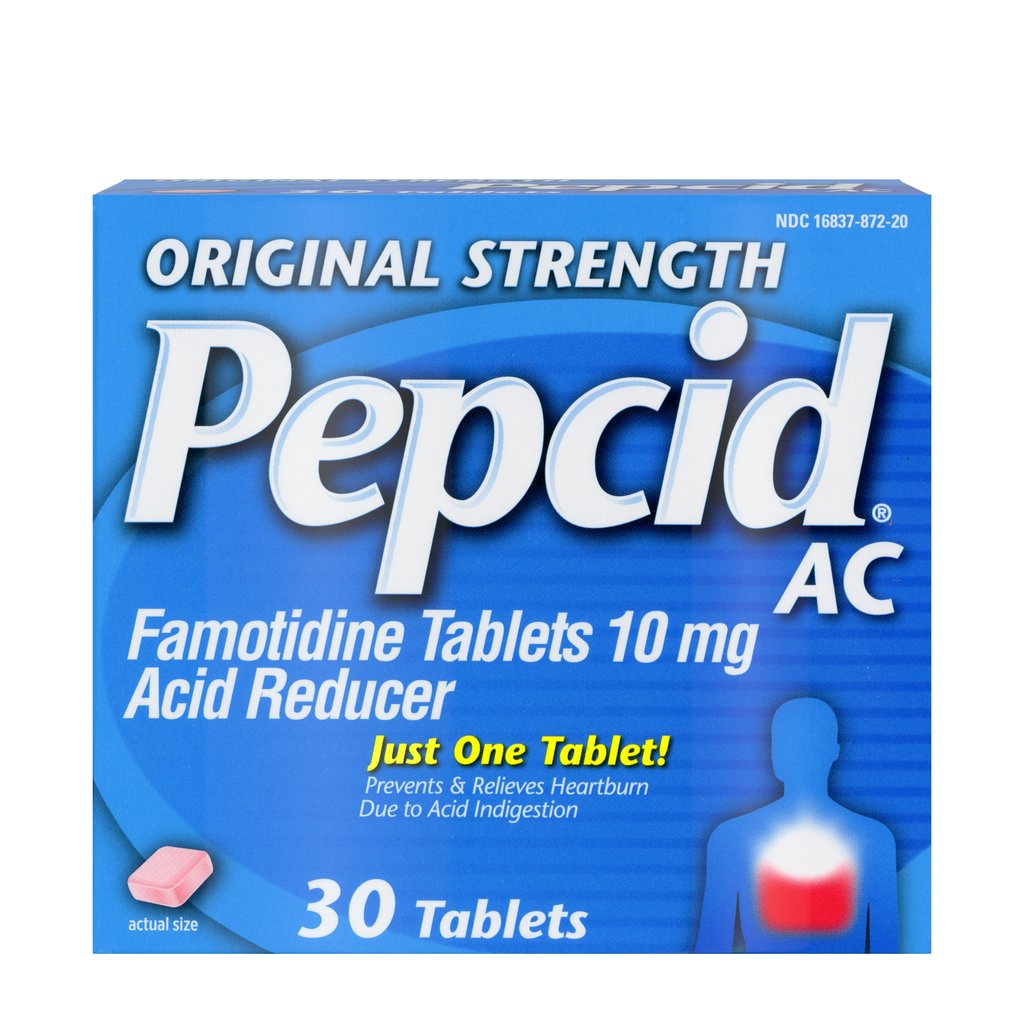 Pepcid AC Brand Acid Reducer, Original Strength, Famotidine Tablets 10mg, 30 Tablets 减酸片 30粒装
