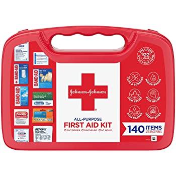 Johnson & Johnson Brand All-Purpose First Aid Kit, Portable Compact First Aid Set (140 Items) 急救箱, 内含140种急救物品