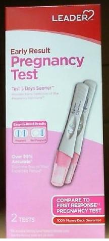 Leader Brand Early Result Pregnancy Test, 2 Tests 验孕棒, 早期结果