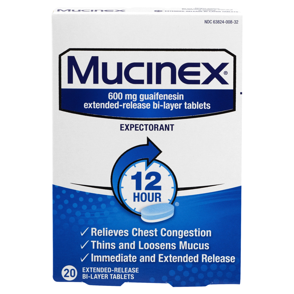 Mucinex Brand 12-Hour Chest Congestion Expectorant Tablets – 20ct 化痰止咳药 12小时一片*20片