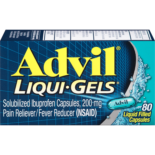 Advil Brand Pain Reliever & Fever Reducer Liqui-Gels, 80 Liquid Filled Capsules 特效止痛退烧液体胶囊 80粒装