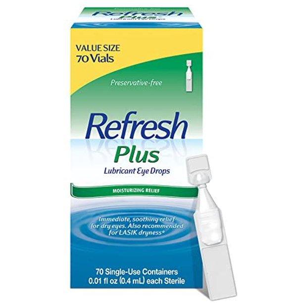 REFRESH PLUS Lubricant Eye Drops 0.01 fl oz* 70 人工润滑泪液 保湿舒缓版 70支分装