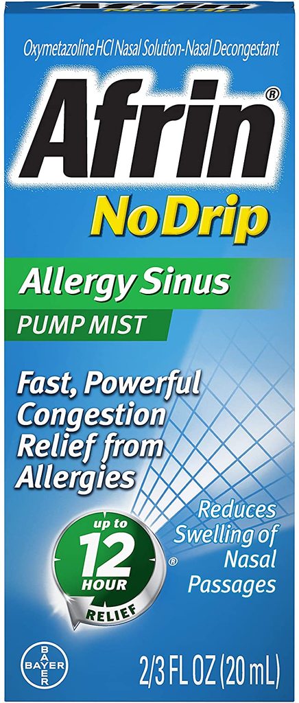 Afrin Brand No Drip Allergy Sinus Pump Mist – 0.5 fl oz (15 mL) 鼻腔过敏喷雾