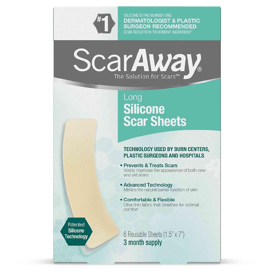 ScarAway Brand Professional Grade Silicone Scar Sheets (6 Sheets 1.5″ x 7″) 舒可薇长条形舒痕硅凝胶修复疤痕贴6贴装