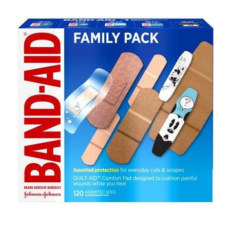 BAND-AID Brand Adhesive Bandages, Family Pack (Assorted Size, 120 ct) 创可贴, 家庭装