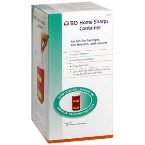 BECTON DICKISONS Brand Home Sharps Container #3487 收集器皿, 用于胰岛素注射器，笔针和刺血针