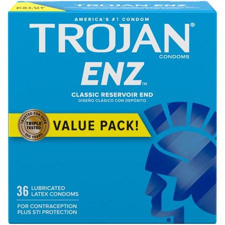 Trojan-Enz Brand Lubricated Premium Latex Condoms – 36 Count 润滑优质乳胶避孕套
