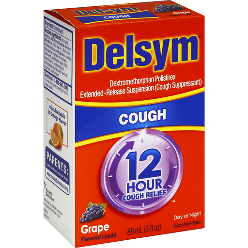 Delsym Brand 12 Hour Cough Relief Grape 3 fl oz (89mL) 12小时止咳药水 葡萄味