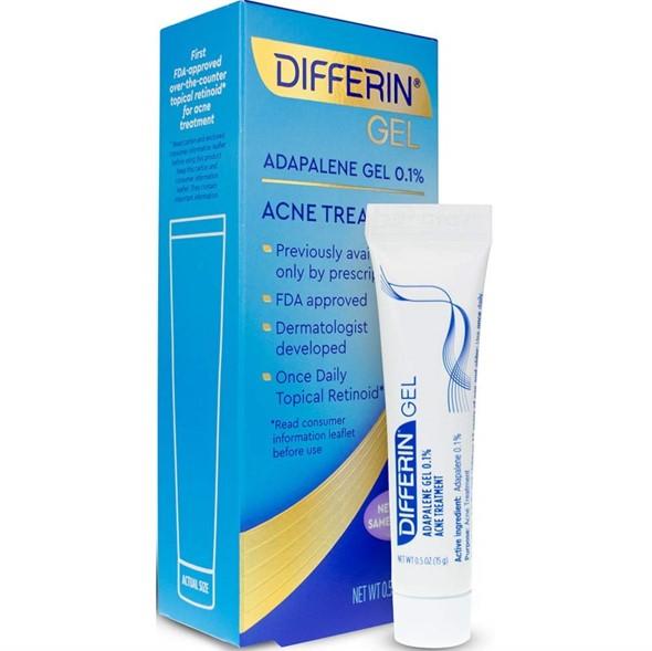 Differin Brand Adapalene Gel 0.1%, Acne Treatment 0.5 oz (15g) 治疗痤疮凝胶