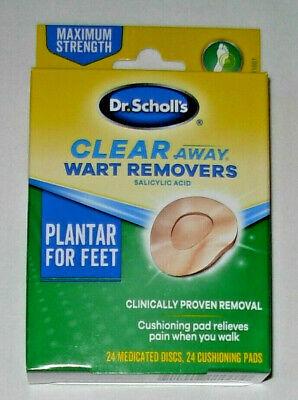 Dr. Scholls Clear Away Brand Wart Remover for Plantar Warts 24 Cushioning Pads 鸡眼贴 24片装