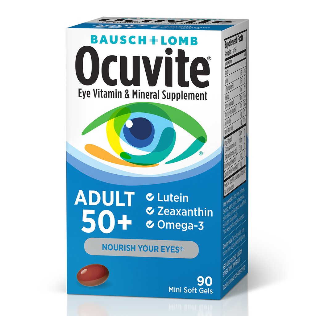 Bausch+Lomb (Ocuvite) Brand Adult 50+ Eye Vitamin & Mineral Supplement 90 Mini Soft Gels 博士伦 成人50多种眼部维生素和矿物质补充软胶囊 90粒