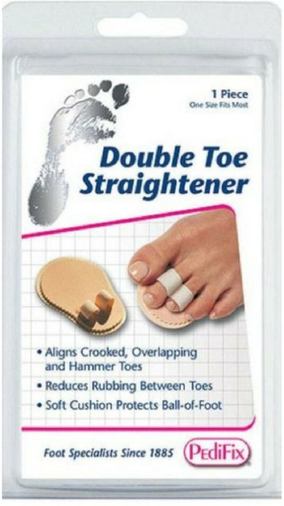 PediFix Brand 2 Pack, Double Toe Straightener One Size Fits Most [#P57] 1 Each 双趾矫直机, 一种尺寸最适合 [＃P57] 每个1
