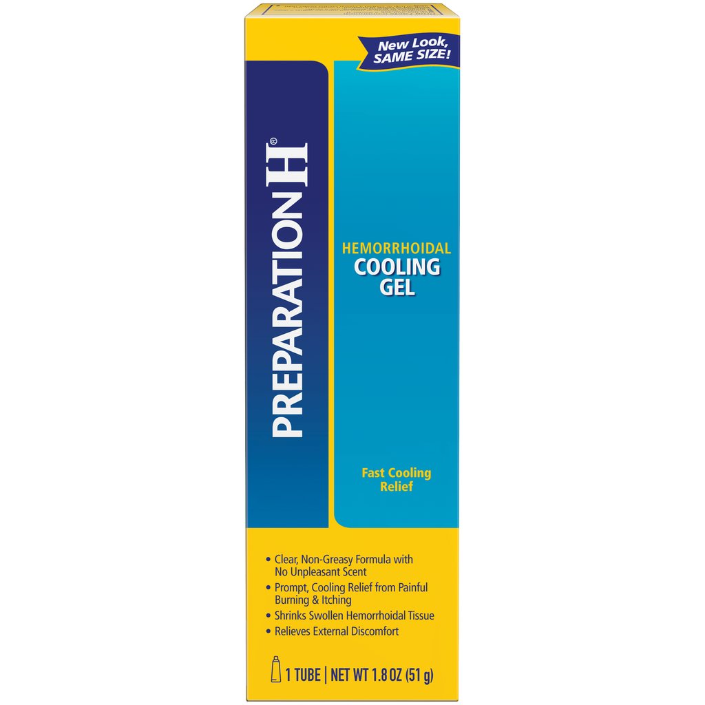 PREPARATION H Brand Hemorrhoid Symptom Treatment Cooling Gel, Fast Discomfort Relief with Vitamin E and Aloe, Tube (1.8 oz, 51g) 痔疮症状治疗凝胶，维生素E和芦荟快速缓解疼痛