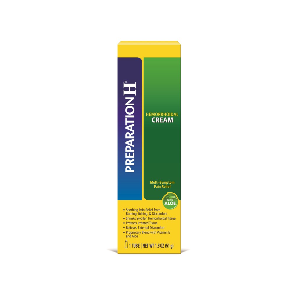 PREPARATION H Brand HEMORRHODIDAL CREAM MULTI-SYMPTOM, Pain Relief with ALOE 1.8 oz (51g) 痔疮多症状