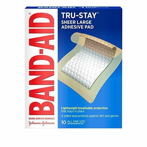 BAND-AID Brand Tru-stay Adhesive Pads Large Sterile Bandages for Wound Care 10 pieces 邦迪 创可贴, 大尺寸版 10片装
