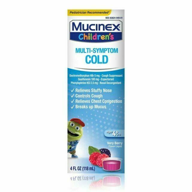 Mucinex Brand Children’s Multi-symptom Cold Liquid Very Berry, For 4+ Yrs, 6.8 fl oz (201ml) 儿童多症状感冒药 多种浆果味 4岁以上